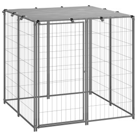 Versilberte Stahl Hundehütte 10x110x110 cm von vidaXL, Hundehütten und Zäune - Ref: Foro24-150785, Preis: 142,10 €, Rabatt: %