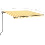 Automatic retractable awning with yellow and white poles 4x3.5 m by vidaXL, Awnings - Ref: Foro24-3070228, Price: 658,87 €, D...