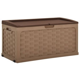 Garden storage box 335 L PP rattan mocha chocolate by vidaXL, Outdoor storage boxes - Ref: Foro24-316181, Price: 112,99 €, Di...