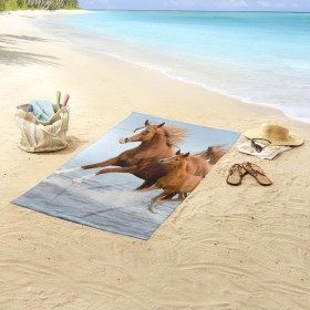 Good Morning FREE brown and blue beach towel 75x150 cm by Good Morning, Beach towels - Ref: Foro24-437547, Price: 18,99 €, Di...