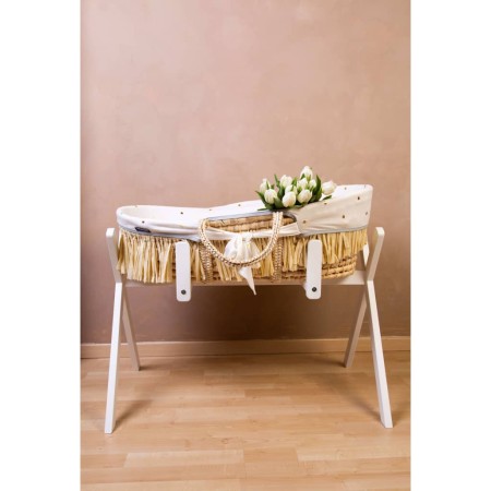 CHILDHOME Bassinet crib with mattress and golden raffia cover by CHILDHOME, Cribs and bassinets - Ref: Foro24-437367, Price: ...