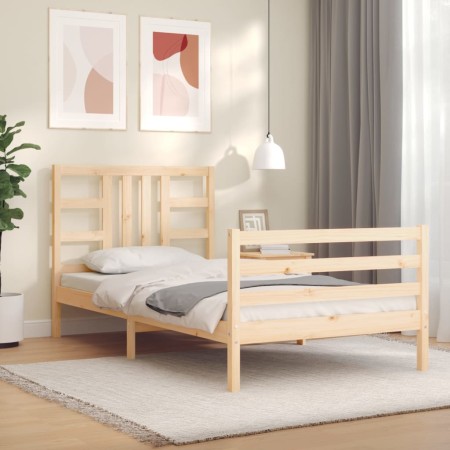 Bettgestell mit Massivholzkopfteil 90x200 cm von vidaXL, Betten und Lattenroste - Ref: Foro24-3193906, Preis: 94,65 €, Rabatt: %