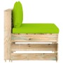 3-piece garden furniture with green impregnated wood cushions by vidaXL, Garden sets - Ref: Foro24-3074578, Price: 255,94 €, ...