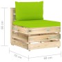 3-piece garden furniture with green impregnated wood cushions by vidaXL, Garden sets - Ref: Foro24-3074578, Price: 255,94 €, ...