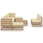 Set de muebles de jardín 10 pzs cojines madera pino marrón miel de vidaXL, Conjuntos de jardín - Ref: Foro24-3077142, Precio:...