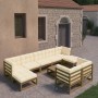 Set de muebles de jardín 10 pzs cojines madera pino marrón miel de vidaXL, Conjuntos de jardín - Ref: Foro24-3077162, Precio:...