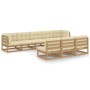 Set de muebles de jardín 8 pzs cojines madera pino marrón miel de vidaXL, Conjuntos de jardín - Ref: Foro24-3077147, Precio: ...