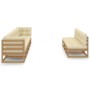 Set de muebles de jardín 8 pzs cojines madera pino marrón miel de vidaXL, Conjuntos de jardín - Ref: Foro24-3077147, Precio: ...