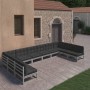 10-piece garden furniture set with gray pine wood cushions by vidaXL, Garden sets - Ref: Foro24-3077206, Price: 982,36 €, Dis...