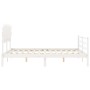 White solid wood bed frame with headboard 140x190 cm by vidaXL, Beds and slatted bases - Ref: Foro24-3195267, Price: 133,66 €...