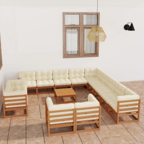 Garden furniture set 14 pcs honey brown pine wood cushions by vidaXL, Garden sets - Ref: Foro24-3077022, Price: 1,00 €, Disco...