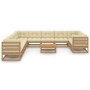 Set de muebles de jardín 12 pzs cojines madera pino marrón miel de vidaXL, Conjuntos de jardín - Ref: Foro24-3077072, Precio:...