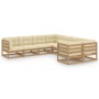 Set de muebles de jardín 8 pzs cojines madera pino marrón miel de vidaXL, Conjuntos de jardín - Ref: Foro24-3077027, Precio: ...