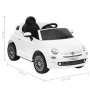 Weißes elektrisches Aufsitzauto Fiat 500 von vidaXL, Treten oder schieben Sie Fahrzeuge - Ref: Foro24-80317, Preis: 305,88 €,...