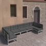 7-teiliges Gartenmöbel-Set mit Kissen aus grauem Kiefernholz von vidaXL, Gartensets - Ref: Foro24-3077186, Preis: 657,73 €, R...