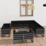 Set de muebles de jardín 12 pzas con cojines madera pino gris de vidaXL, Conjuntos de jardín - Ref: Foro24-3077001, Precio: 1...