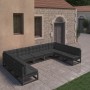 Gartenmöbelset 9-tlg. mit Kissen Kiefernholz schwarz von vidaXL, Gartensets - Ref: Foro24-3077198, Preis: 969,09 €, Rabatt: %