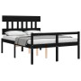 Cama personas mayores cabecero madera maciza negro 120x200 cm de vidaXL, Camas y somieres - Ref: Foro24-3195415, Precio: 128,...