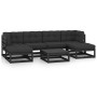 7-piece garden furniture set with black pine wood cushions by vidaXL, Garden sets - Ref: Foro24-3077123, Price: 736,72 €, Dis...