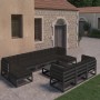 10-piece garden furniture set with black pine wood cushions by vidaXL, Garden sets - Ref: Foro24-3077173, Price: 1,00 €, Disc...