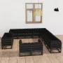 13-teiliges Gartenmöbel-Set mit Kissen aus schwarzem Kiefernholz von vidaXL, Gartensets - Ref: Foro24-3077018, Preis: 1,00 €,...