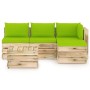 Garden furniture 5 pieces with green impregnated wood cushions by vidaXL, Garden sets - Ref: Foro24-3074626, Price: 435,50 €,...