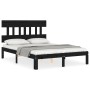 Estructura de cama con cabecero madera maciza negro 120x200 cm de vidaXL, Camas y somieres - Ref: Foro24-3193595, Precio: 135...