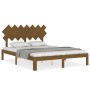 Estructura cama y cabecero madera maciza marrón miel 140x190 cm de vidaXL, Camas y somieres - Ref: Foro24-3193709, Precio: 18...