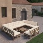 Garden furniture set, 10 pieces, with cushions, made of brown honey pine wood. by vidaXL, Garden sets - Ref: Foro24-3077222, ...