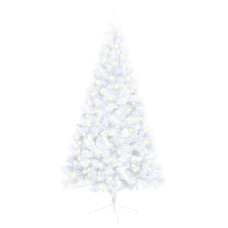 Half artificial Christmas tree LED and white PVC support 150 cm by vidaXL, Christmas trees - Ref: Foro24-3077397, Price: 25,6...