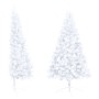 Medio árbol Navidad artificial LED y soporte PVC blanco 210 cm de vidaXL, Arboles de navidad - Ref: Foro24-3077399, Precio: 3...