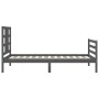 Estructura de cama con cabecero madera maciza gris 100x200 cm de vidaXL, Camas y somieres - Ref: Foro24-3193913, Precio: 112,...