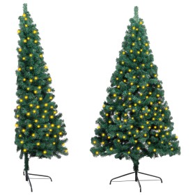 Half artificial Christmas tree LEDs and green stand 150 cm by vidaXL, Christmas trees - Ref: Foro24-3077392, Price: 35,48 €, ...