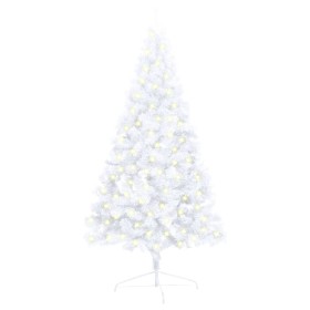 Half artificial Christmas tree LED and white PVC support 210 cm by vidaXL, Christmas trees - Ref: Foro24-3077396, Price: 23,8...