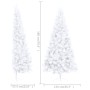 Medio árbol Navidad artificial LED y soporte PVC blanco 180 cm de vidaXL, Arboles de navidad - Ref: Foro24-3077398, Precio: 3...