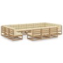 Set de muebles de jardín 14 pzs cojines madera pino marrón miel de vidaXL, Conjuntos de jardín - Ref: Foro24-3077252, Precio:...