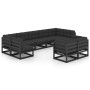 Set de muebles de jardín 9 pzas con cojines madera pino negro de vidaXL, Conjuntos de jardín - Ref: Foro24-3077258, Precio: 1...