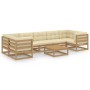 Gartenmöbel Set 8 Stück Kissen Honig Braun Kiefer Holz von vidaXL, Gartensets - Ref: Foro24-3077312, Preis: 821,99 €, Rabatt: %