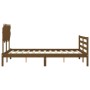 Estructura de cama matrimonio con cabecero madera marrón miel de vidaXL, Camas y somieres - Ref: Foro24-3195259, Precio: 149,...