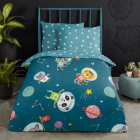 Good Morning SPACY Kinderbettbezug 100x135 cm Petrolblau von Good Morning, Bettbezüge - Ref: Foro24-437699, Preis: 33,99 €, R...