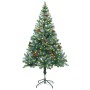 Árbol de Navidad con escarcha, luces LED y piñas 150 cm de vidaXL, Arboles de navidad - Ref: Foro24-3077441, Precio: 38,51 €,...