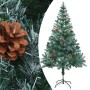 Árbol de Navidad con escarcha, luces LED y piñas 150 cm de vidaXL, Arboles de navidad - Ref: Foro24-3077441, Precio: 38,51 €,...