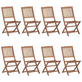 Folding outdoor chairs 8 pcs solid acacia wood by vidaXL, Garden chairs - Ref: Foro24-3074939, Price: 379,04 €, Discount: %