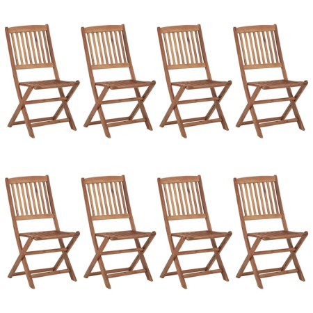 Folding outdoor chairs 8 pcs solid acacia wood by vidaXL, Garden chairs - Ref: Foro24-3074939, Price: 379,04 €, Discount: %