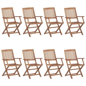 Sillas de exterior plegables 8 uds madera maciza acacia de vidaXL, Sillas de jardín - Ref: Foro24-3074937, Precio: 407,99 €, ...