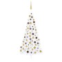 Half Christmas tree with lights and balls white 240 cm by vidaXL, Christmas trees - Ref: Foro24-3077486, Price: 74,35 €, Disc...