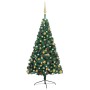 Medio árbol de Navidad con luces y bolas verde 240 cm de vidaXL, Arboles de navidad - Ref: Foro24-3077481, Precio: 90,25 €, D...