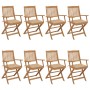 8 pcs folding garden chairs and solid acacia wood cushions by vidaXL, Garden chairs - Ref: Foro24-3074985, Price: 452,83 €, D...