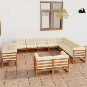 Garden furniture set 12 pieces honey brown pine wood cushions by vidaXL, Garden sets - Ref: Foro24-3077007, Price: 1,00 €, Di...