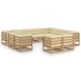 Set de muebles de jardín 12 pzs cojines madera pino marrón miel de vidaXL, Conjuntos de jardín - Ref: Foro24-3077007, Precio:...